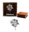 Printtoo Square Floral Pattern Brown Wooden Rubber Stamp Stamps Carousel 1