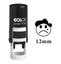 SAD FACE DESIGN Self Inking Mini Rubber Stamp Colop Round Decorative Carousel 4