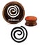 Printtoo Spiral Design Round Brown Craft Block Diary Card Wooden -5 Inch Carousel 1
