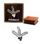 Printtoo Craf Textile Leaves Design Square Wooden Rubber Stamp Scrap-booking- Carousel 1