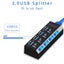 USB 3.0 Hub With 4 Ports On/Off Switch High Speed 5Gbps USB Splitter HUB Carousel 4