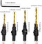 4Pcs #8 #10 #12 #14 HSS Countersink Drill Bit Set Round Shank Screw Carousel 1