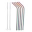 8pcs Reusable Straw Stainless Steel Metal Straws Colorful Drinking Curved Straw Carousel 3