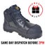 Wide Load 690BZ, 15cm (6') Black Steel toe Zip/Lace Up Boot. Carousel 1