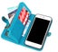 Iphone 12 case triple wallet PU leather 9 cards ID 3 pockets blue Carousel 3