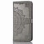 Moto E7 power case leather wallet embossed mandala pattern grey Carousel 5