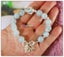 Hand made Manna 925 silver Natural Aquamarine crystal 9MM charm bracelet Carousel 4