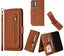 Oppo Reno4 pro 5G leather wallet 9 Card Slots Vertical Flip &zip (brown) Carousel 1
