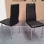 Dining Chair Mila Black PU Leather Chrome Legs Semi Assembled Carousel 4