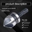 3PCS 1/4 Inch Hex Shank 5 Flute 90 Degree Chamfering Countersink Drill Bit Set Carousel 3