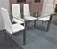 Melody Dining Table Clear Glass 1.3mX0.8m with 4 White Mila Dining Chairs Carousel 1