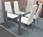 Melody Dining Table Clear Glass 1.3mX0.8m with 4 White Mila Dining Chairs Carousel 2