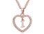 Alphabet Letter I Heart Pendant Chain Necklace Rose Gold Plated Carousel 1