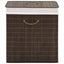 vidaXL Bamboo Laundry Bin Rectangular Dark Brown Carousel 1