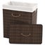 vidaXL Bamboo Laundry Bin Rectangular Dark Brown Carousel 5