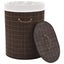 vidaXL Bamboo Laundry Bin Oval Dark Brown Carousel 5