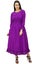 Bimba Women's Cotton Smocked Waist Long Casual Maxi Dress-Purple Carousel 1