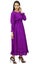 Bimba Women's Cotton Smocked Waist Long Casual Maxi Dress-Purple Carousel 3