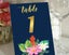 Lotus Floral Border Table Numbers DIY Wedding Reception Table Top Cards Carousel 1