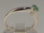 White Gold Natural Emerald Womens Solitaire Ring - Full 18ct Gold UK Hallmark Carousel 3