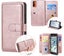 Redmi 9T case PU leather retro style 10 card triple wallet rose gold Carousel 1