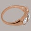 Rose Gold Synthetic Cubic Zirconia Womens Trilogy Ring - Full 9ct UK Hallmark Carousel 2