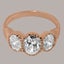 Rose Gold Synthetic Cubic Zirconia Womens Trilogy Ring - Full 9ct UK Hallmark Carousel 3