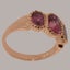Rose Gold Natural Pink Tourmaline Womens Trilogy Ring - Full Gold UK Hallmark Carousel 2