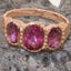 Rose Gold Natural Pink Tourmaline Womens Trilogy Ring - Full Gold UK Hallmark Carousel 4