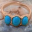 Rose Gold Natural Turquoise Womens Trilogy Ring - Full 18ct Gold UK Hallmark Carousel 4