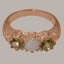 Rose Gold Natural Opal & Peridot Womens Trilogy Ring - Full 9ct UK Hallmark Carousel 3