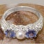 Sterling Silver Pearl & Tanzanite Womens Trilogy Ring - Full 925 UK Hallmark Carousel 4