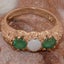 Rose Gold Natural Opal & Emerald Womens Trilogy Ring - Full 14k UK Hallmark Carousel 4