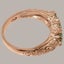 Rose Gold Natural Emerald Womens Trilogy Ring - Full 14ct Gold UK Hallmark Carousel 3