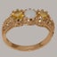 Rose Gold Natural Opal & Citrine Womens Trilogy Ring - Full 9ct UK Hallmark Carousel 1