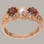 Rose Gold Pearl & Garnet Womens Trilogy Ring - Full 18k UK Hallmark Carousel 1