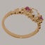Rose Gold Natural Opal & Ruby Womens Trilogy Ring - Full 18k UK Hallmark Carousel 3