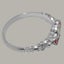 White Gold Natural Opal & Pink Tourmaline Womens Trilogy Ring - Full UK Hallmark Carousel 4