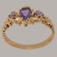 Rose Gold Natural Amethyst Womens Trilogy Ring - Full 9ct UK Hallmark Carousel 2