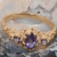 Rose Gold Natural Amethyst Womens Trilogy Ring - Full 9ct UK Hallmark Carousel 6