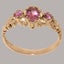 Rose Gold Natural Pink Tourmaline Womens Trilogy Ring - Full Gold UK Hallmark Carousel 2