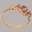 Rose Gold Natural Pink Tourmaline Womens Trilogy Ring - Full Gold UK Hallmark Carousel 3