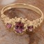 Rose Gold Natural Pink Tourmaline Womens Trilogy Ring - Full Gold UK Hallmark Carousel 6