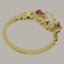 Gold Natural Opal & Ruby Womens Trilogy Ring - Full 14k UK Hallmark Carousel 3