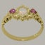 Gold Natural Opal & Pink Tourmaline Womens Trilogy Ring - Full 14k UK Hallmark Carousel 2