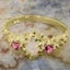 Gold Natural Opal & Pink Tourmaline Womens Trilogy Ring - Full 14k UK Hallmark Carousel 6