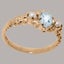 Rose Gold Natural Aquamarine & Pearl Womens Trilogy Ring - Full 18k UK Hallmark Carousel 3