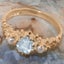 Rose Gold Natural Aquamarine & Pearl Womens Trilogy Ring - Full 18k UK Hallmark Carousel 6