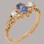 Rose Gold Natural Tanzanite & Cubic Zirconia Trilogy Ring - Full UK Hallmark Carousel 1