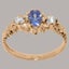 Rose Gold Natural Tanzanite & Cubic Zirconia Trilogy Ring - Full UK Hallmark Carousel 2